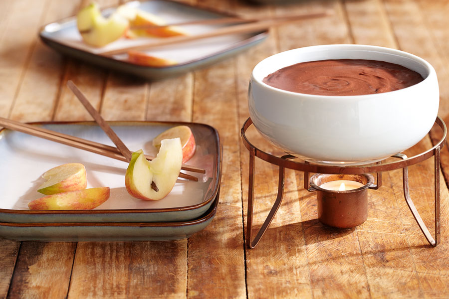 Fondue de chocolate negro y frambuesa con Vitamix