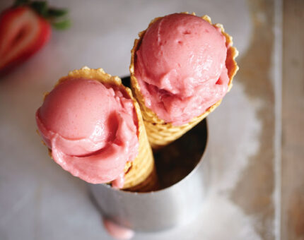 Helado de yogur de fresa