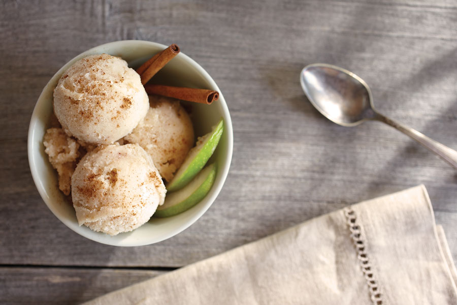 Helado de tarta de manzana.