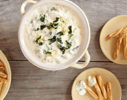 Fondue de espinacas y alcachofas