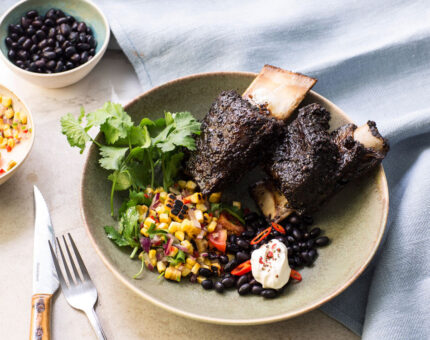 Costillas de ternera al café con chile ahumado