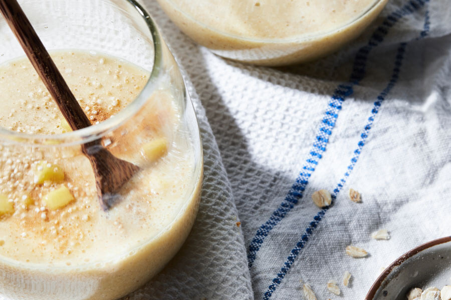 Receta de Agua de avena con mango