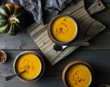 Sopa de calabaza con manzana