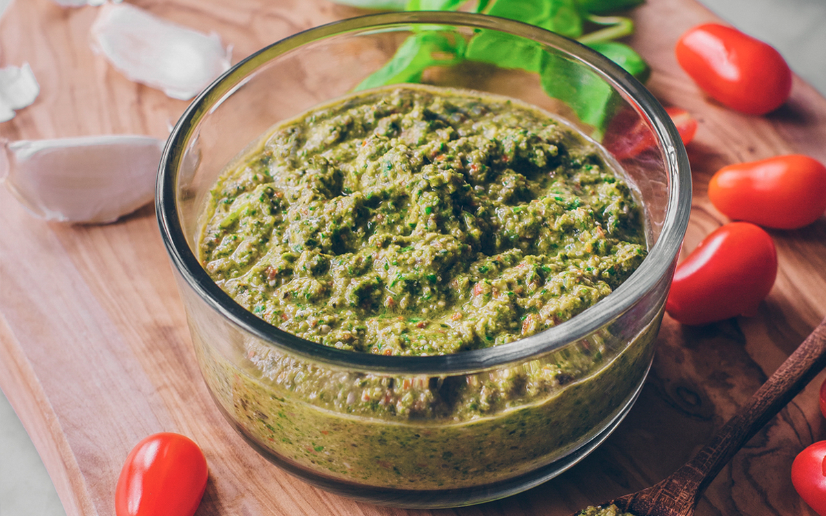 Pesto con tomate y almendras Recetas Vitamix