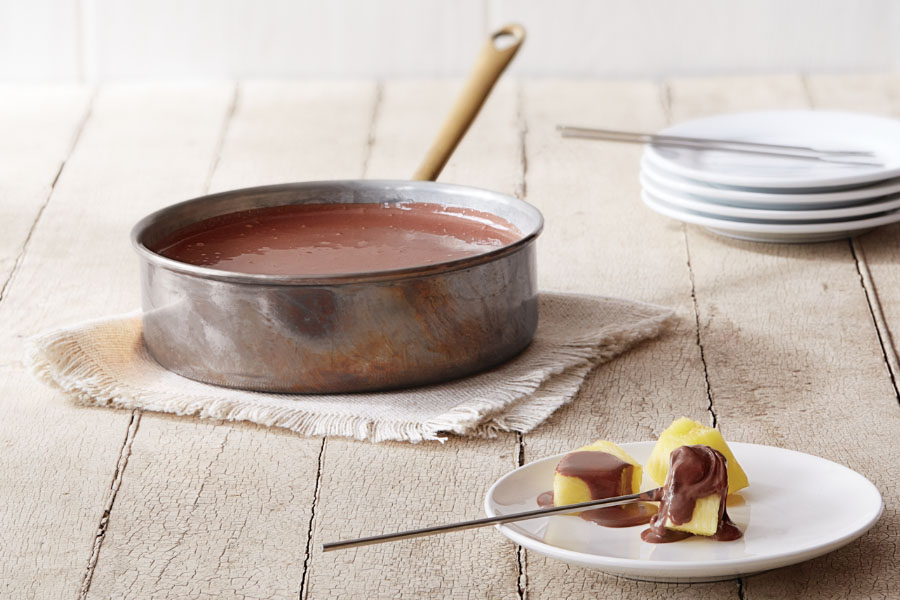 Fondue de chocolate con fruta