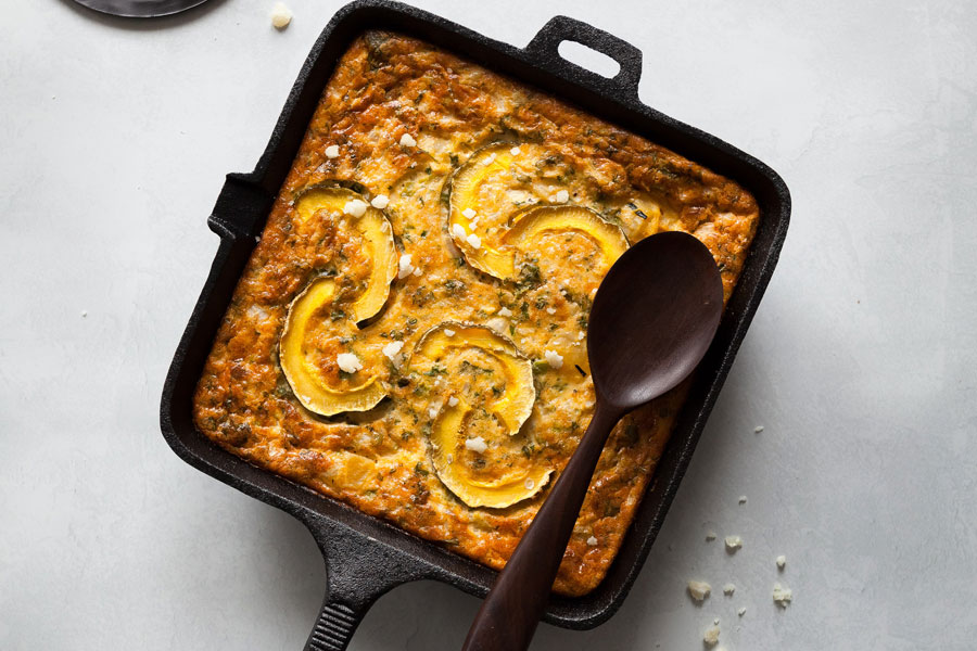 frittata de calabaza desde arriba