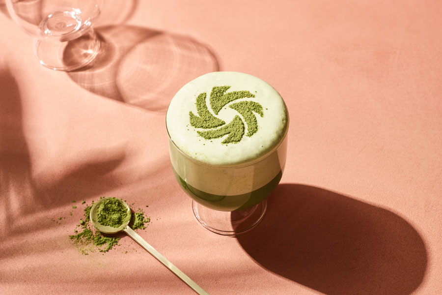 espuma de matcha