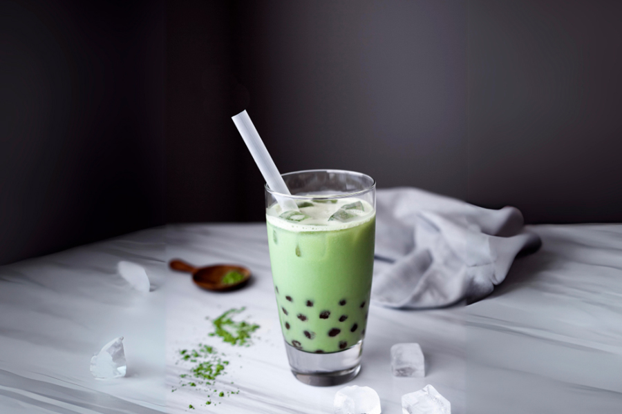 té de burbujas con té matcha